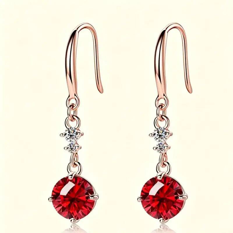 Anting-anting gantung perak st - Moissanite Stud Earrings Round Cut 1Ct ulasan dan harga