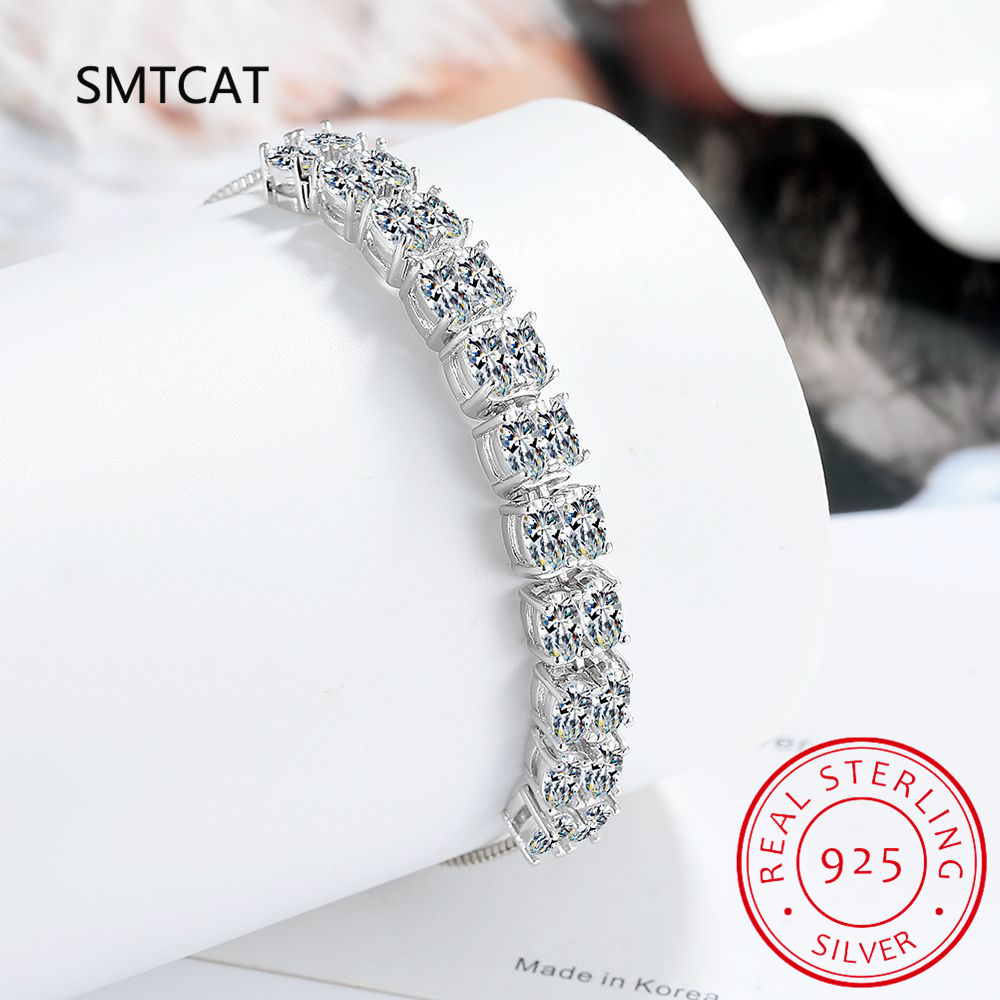 Gelang tenis Moissanite 6mm di - Moissanite Tennis Bracelet 925 Sterling ulasan dan harga