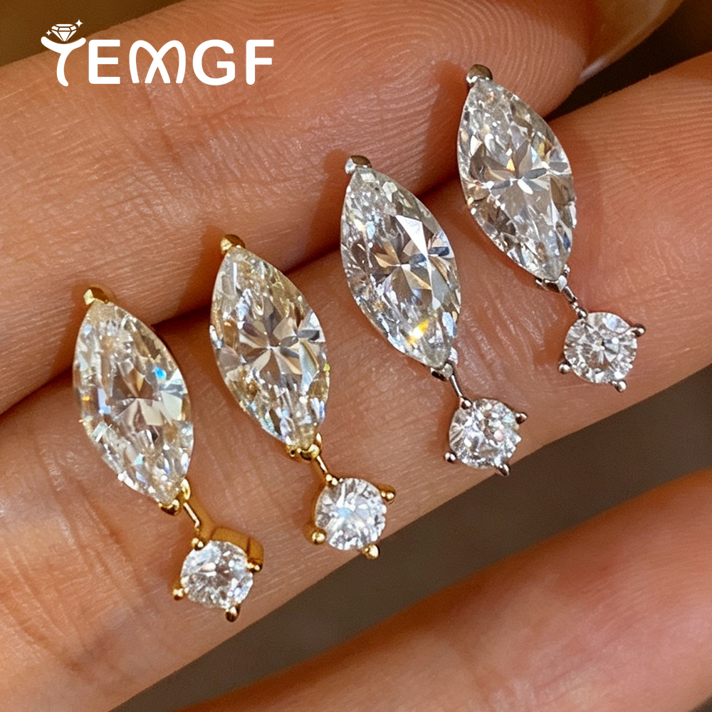 Anting-anting berbentuk tetesa - Moissanite Stud Earrings Round Cut 1Ct ulasan dan harga