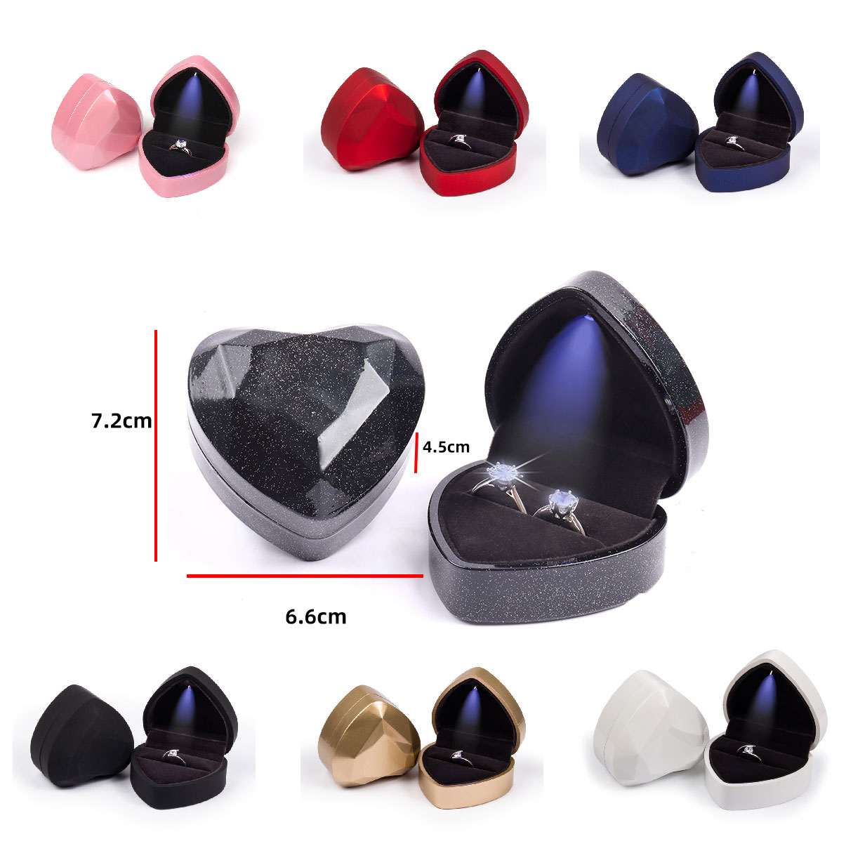 Kotak Perhiasan Cincin Berbent - Velvet Ring Box Led Light Proposal ulasan dan harga
