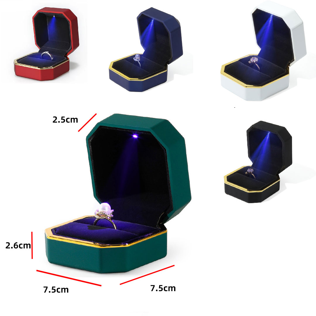 Kotak Perhiasan Cincin Berbent - Velvet Ring Box Led Light Proposal ulasan dan harga