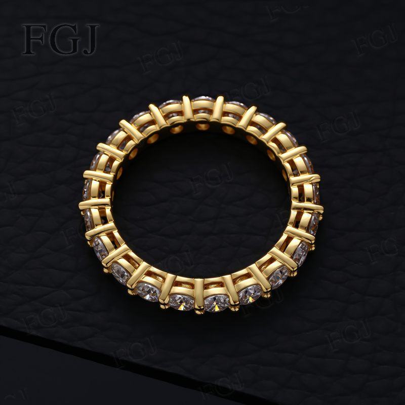 Cincin Wanita Perak Sterling 9 - Moissanite Eternity Band Ring Stackable ulasan dan harga