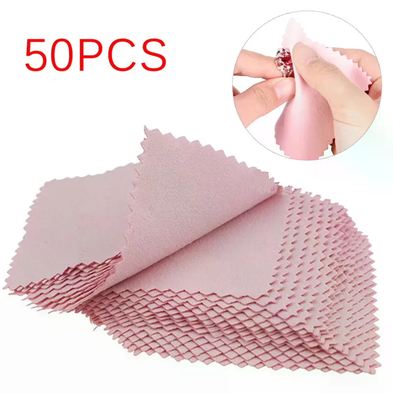 50 Buah Kain Pembersih Perhias - Jewelry Polishing Cloth Silver Cleaner ulasan dan harga