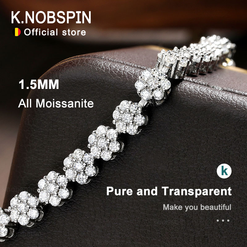 KNOBSPIN D VVS1 gelang tenis M - Moissanite Tennis Bracelet 925 Sterling ulasan dan harga