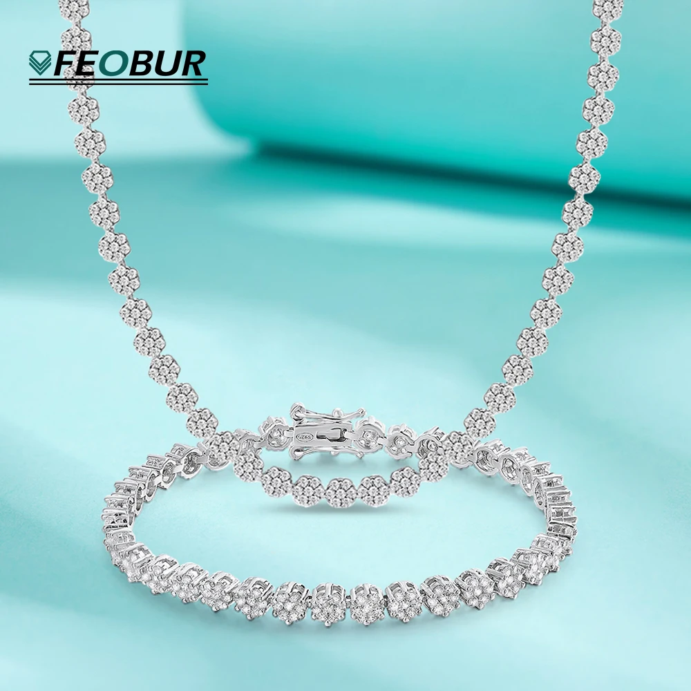 GRA Bersertifikat 4.5Mm Bunga  - Moissanite Tennis Bracelet 925 Sterling ulasan dan harga