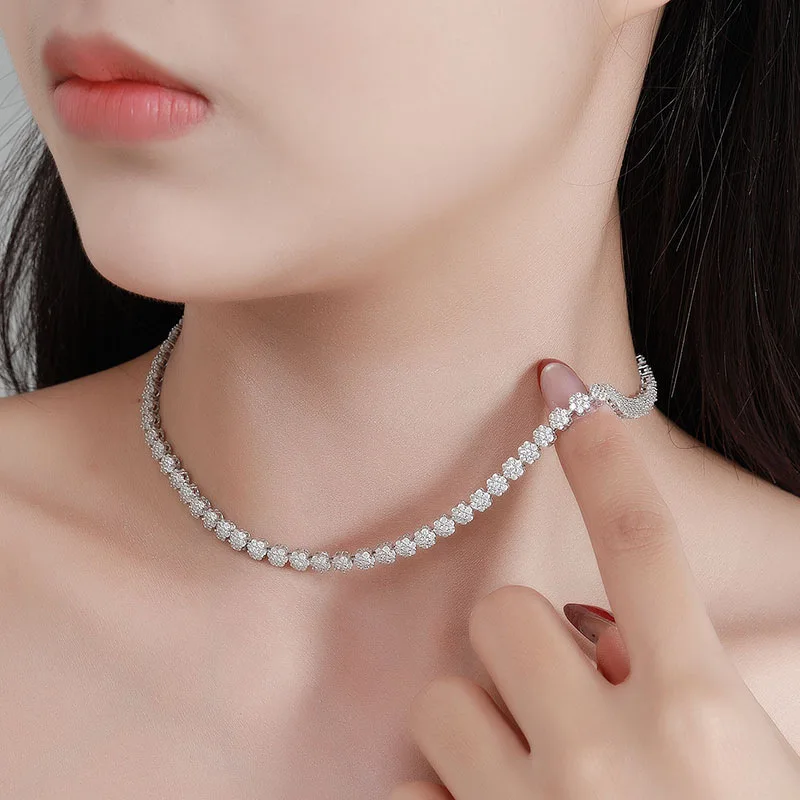GRA Bersertifikat 4.5Mm Bunga  - Moissanite Tennis Bracelet 925 Sterling ulasan dan harga