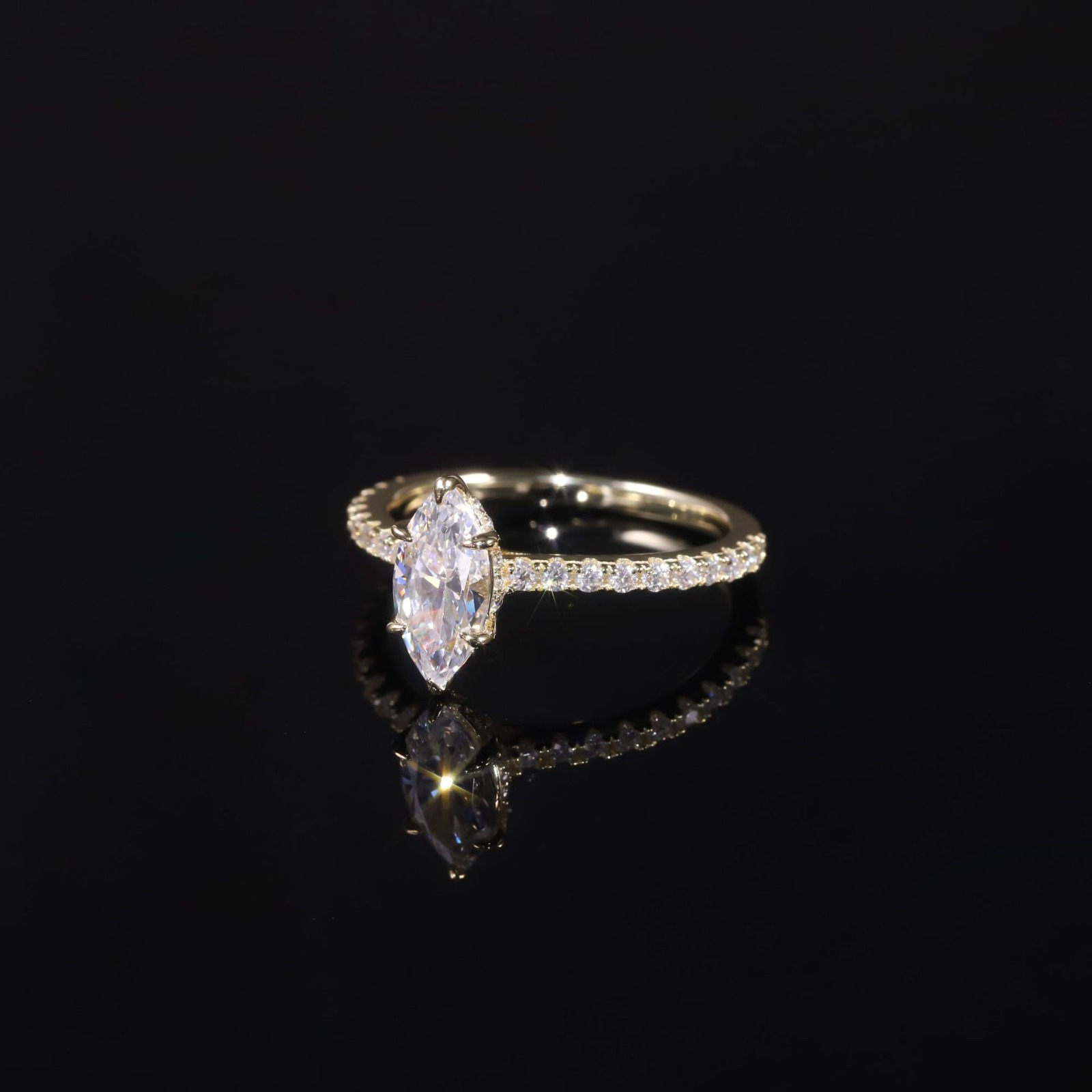 MuShan Jewelry, cincin perak 9 - Lab Grown Diamond Ring 14K Gold ulasan dan harga