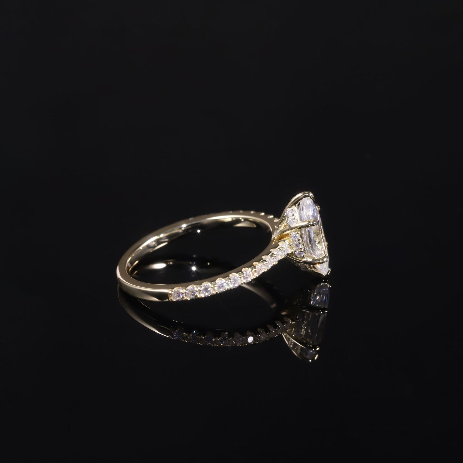 MuShan Jewelry, cincin perak 9 - Lab Grown Diamond Ring 14K Gold ulasan dan harga