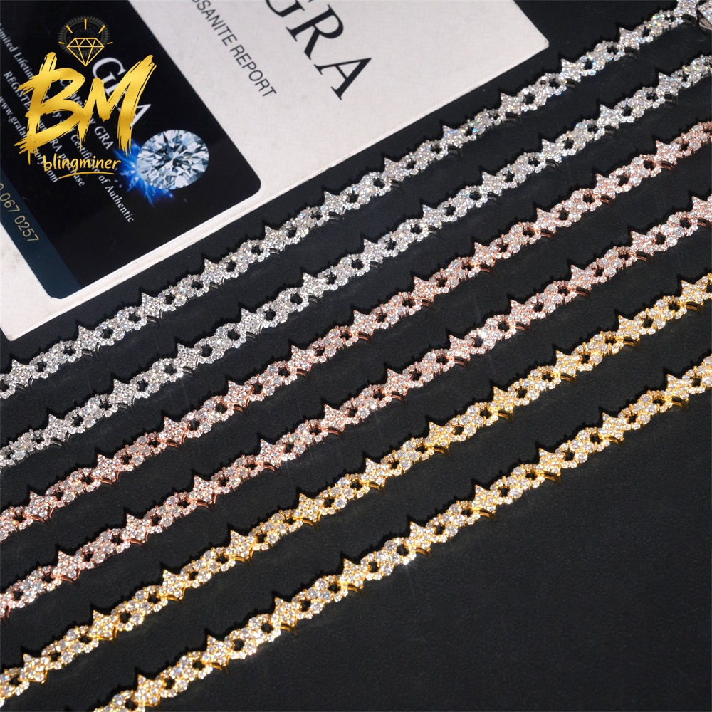 Kalung Blingminer Star Infinit - Moissanite Cuban Link Chain Iced Out ulasan dan harga