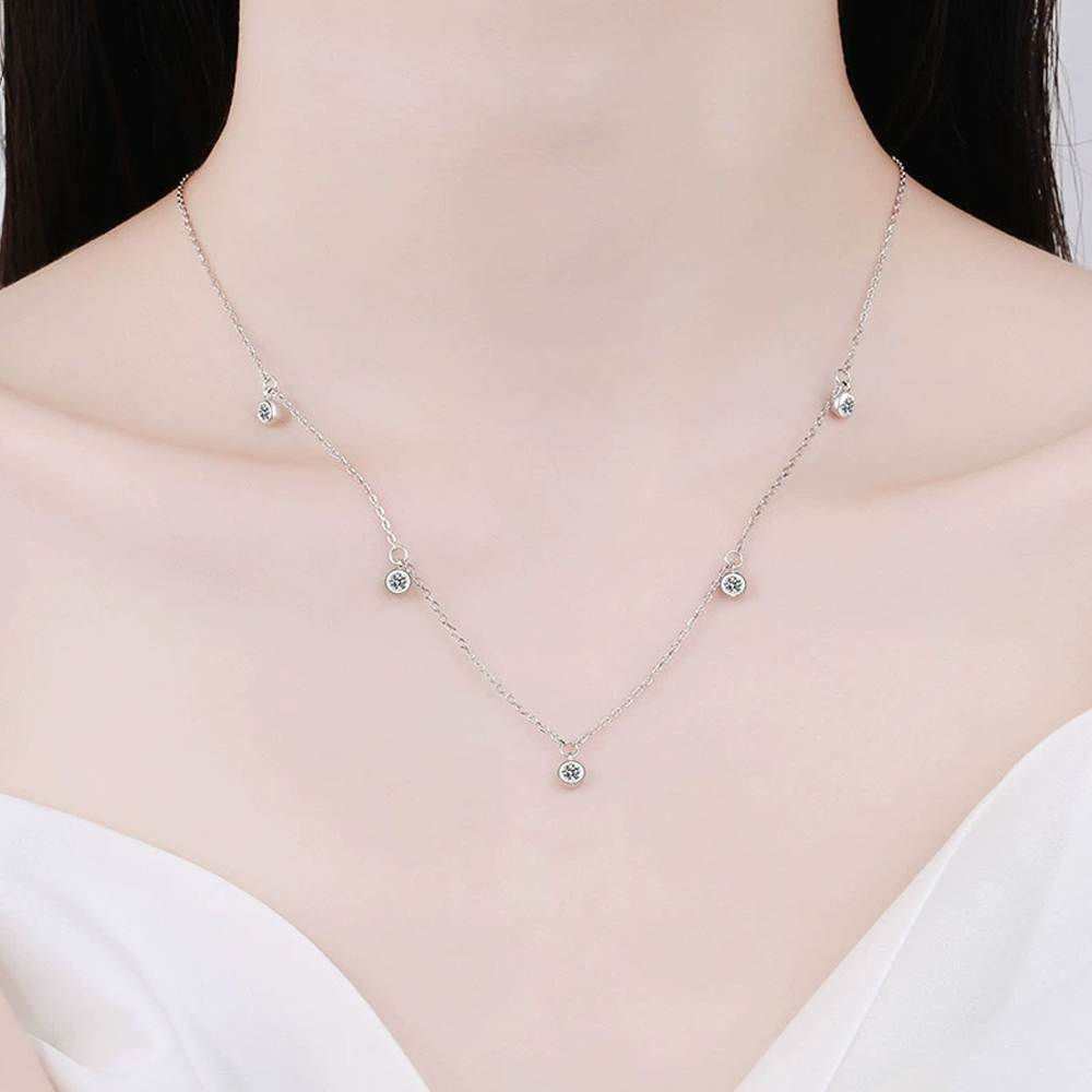 Kalung Moissanite KNOBSPIN unt - Moissanite Pendant Necklace Solitaire ulasan dan harga