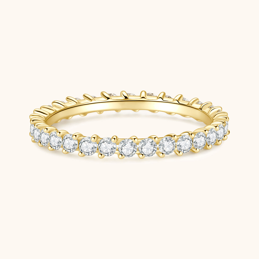 Cincin Moissanite Sweetrain 2m - Moissanite Eternity Band Ring Stackable ulasan dan harga
