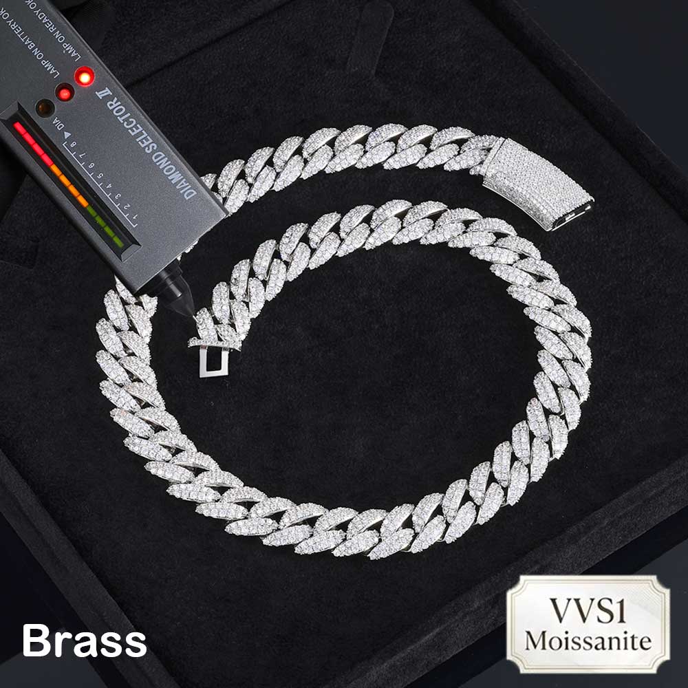 ESKEEM 13MM Rantai Moissanite  - Moissanite Cuban Link Chain Iced Out ulasan dan harga