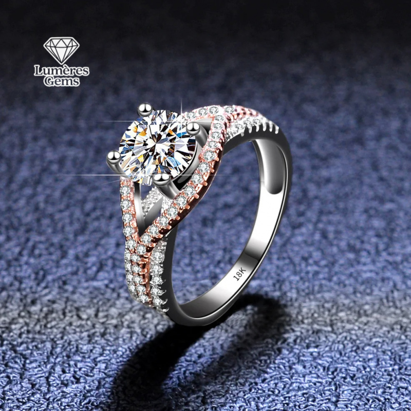 Cincin Safir LumièRe Gems A 2  - Moissanite Engagement Ring 2 Carat D Vvs1 ulasan dan harga