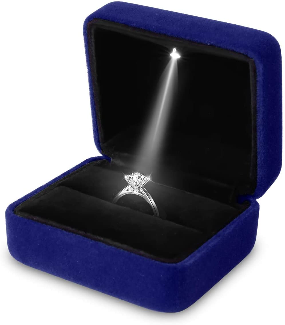 Kotak Cincin Lampu LED Beludru - Velvet Ring Box Led Light Proposal ulasan dan harga