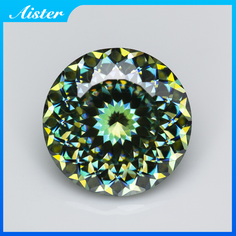 Hijau muda bulat 100 potongan  - Gra Certificate Loose Moissanite Stone ulasan dan harga