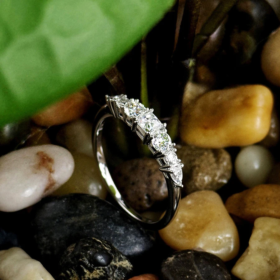 QIBAOKU Cincin Eternity Moissa - Moissanite Eternity Band Ring Stackable ulasan dan harga