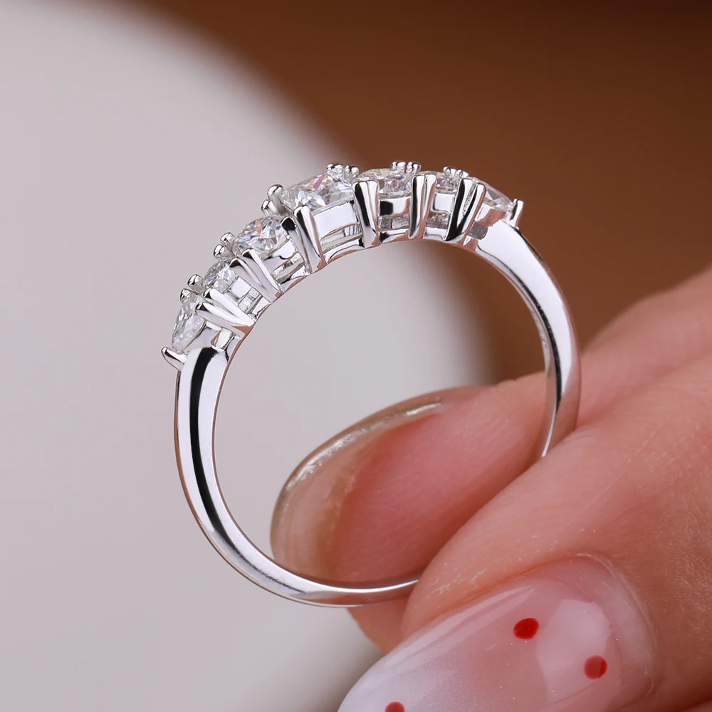 QIBAOKU Cincin Eternity Moissa - Moissanite Eternity Band Ring Stackable ulasan dan harga