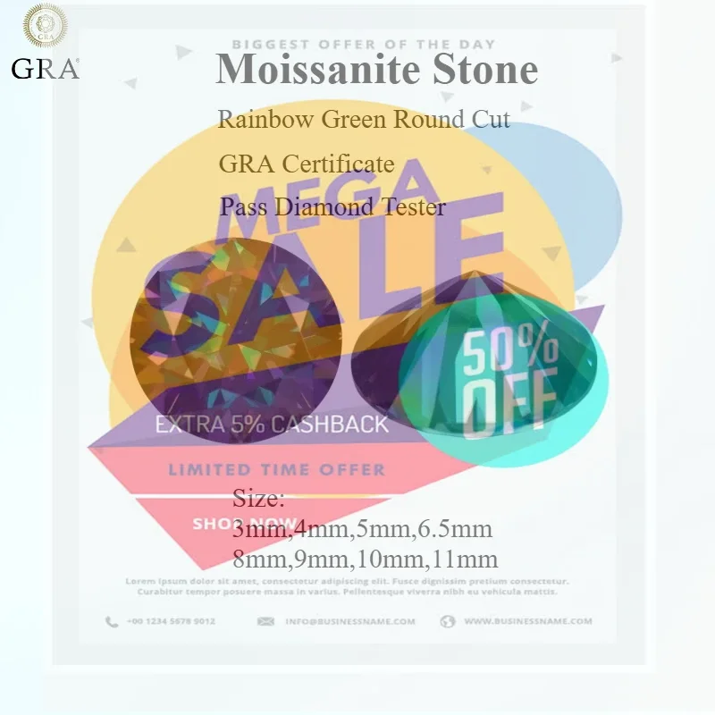 Batu Moissanite Potongan Bulat - Gra Certificate Loose Moissanite Stone ulasan dan harga
