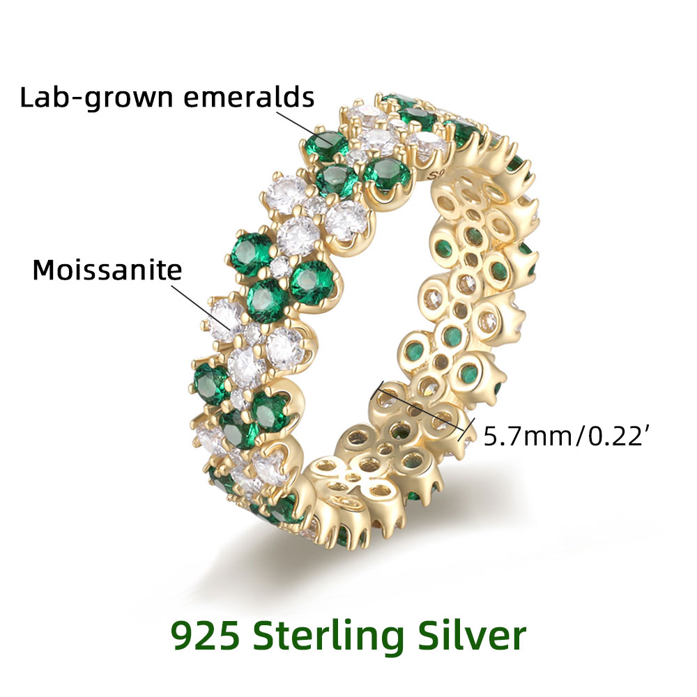 Cincin Emas Lapis 14k XCY deng - Moissanite Eternity Band Ring Stackable ulasan dan harga