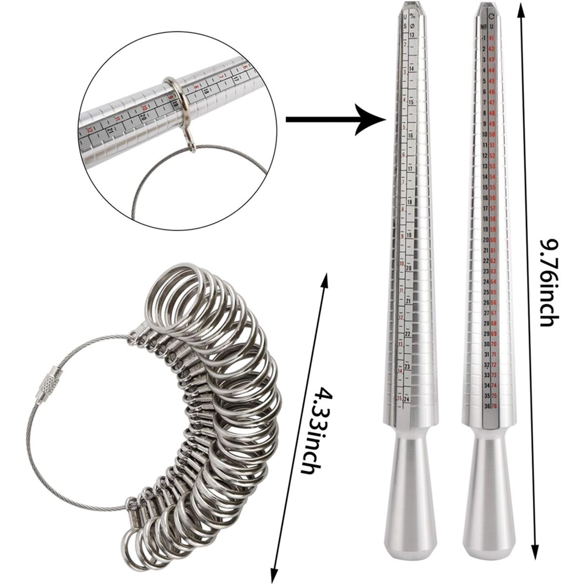 (ABAB) Set Alat Pengukur Ukura - Ring Sizer Measuring Tool Mandrel Set ulasan dan harga