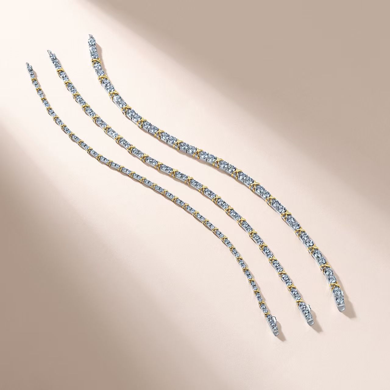 Gelang Tenis Wanita TY Two-Ton - Moissanite Tennis Bracelet 925 Sterling ulasan dan harga