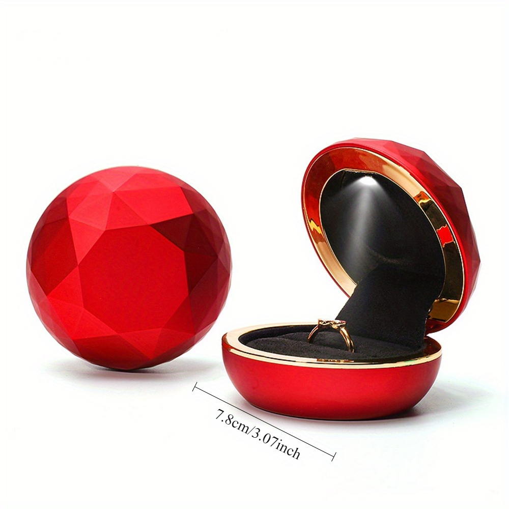 Kotak Cincin Kreatif, Kotak Pe - Velvet Ring Box Led Light Proposal ulasan dan harga