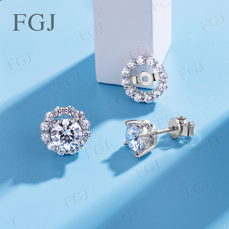 Anting-anting berlian moissani - Moissanite Stud Earrings Round Cut 1Ct ulasan dan harga