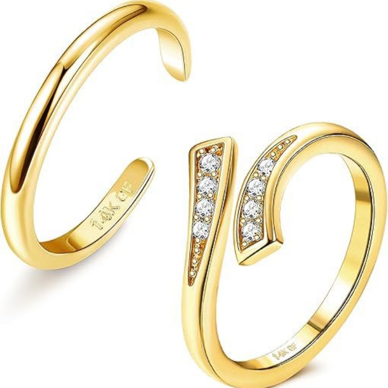 Set Dua Potong Cincin Kaki Zir - Lab Grown Diamond Ring 14K Gold ulasan dan harga