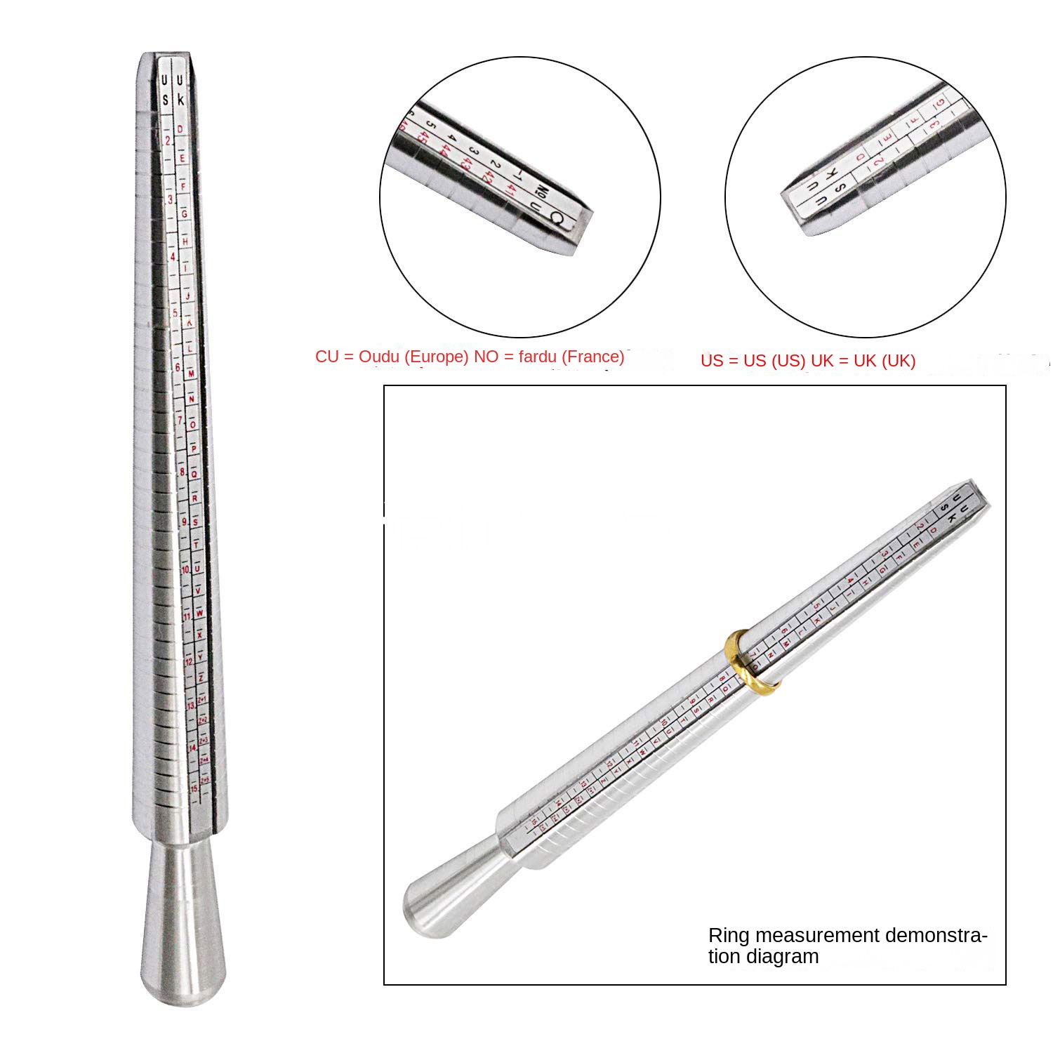 Alat Pengukur Ukuran Cincin Lo - Ring Sizer Measuring Tool Mandrel Set ulasan dan harga