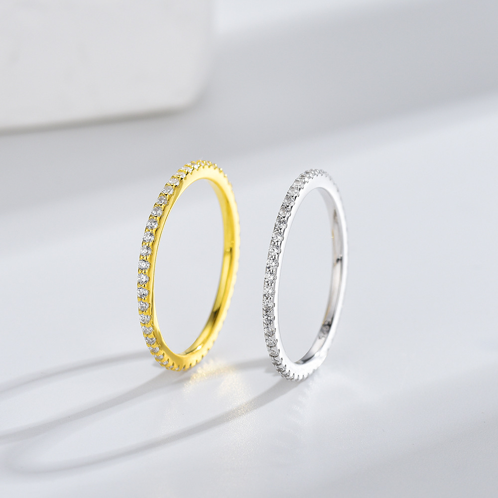 Cincin Eternity yang Dapat Dit - Moissanite Eternity Band Ring Stackable ulasan dan harga