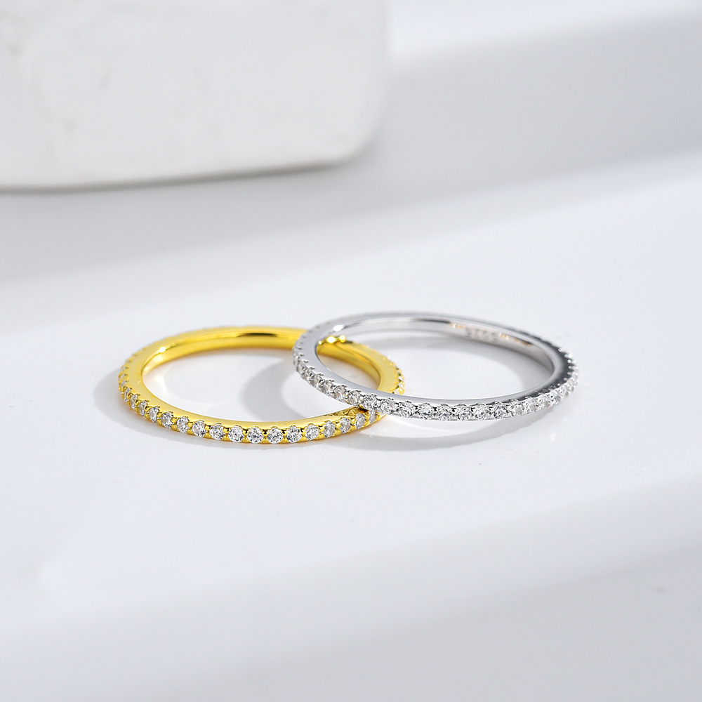 Cincin Eternity yang Dapat Dit - Moissanite Eternity Band Ring Stackable ulasan dan harga