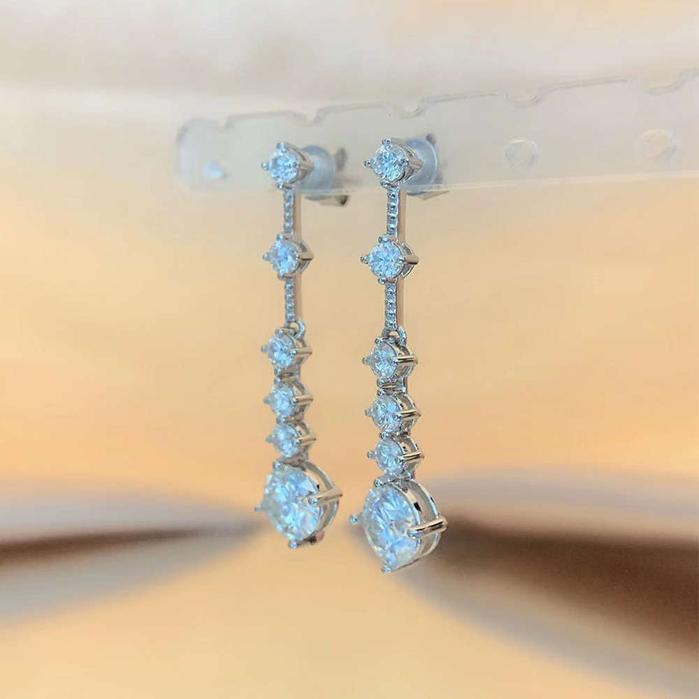 Anting-anting berbentuk tetesa - Moissanite Stud Earrings Round Cut 1Ct ulasan dan harga