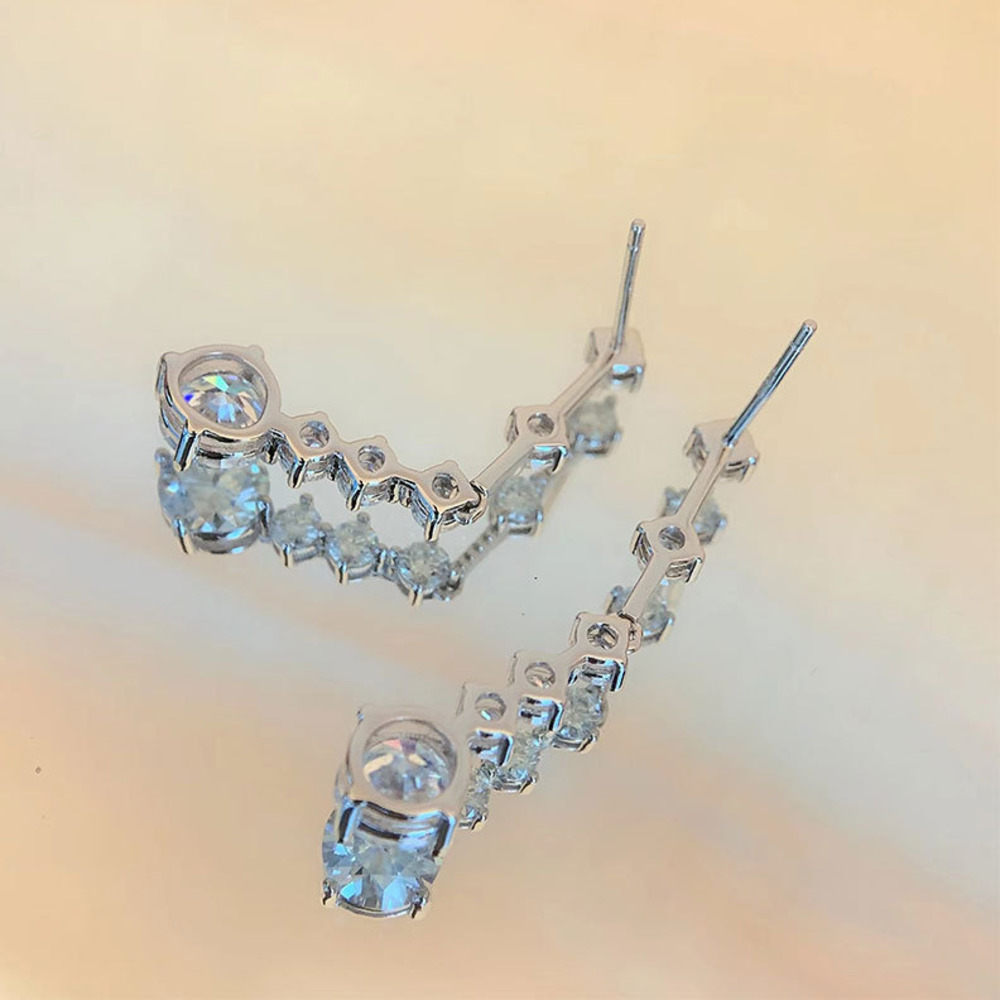 Anting-anting berbentuk tetesa - Moissanite Stud Earrings Round Cut 1Ct ulasan dan harga
