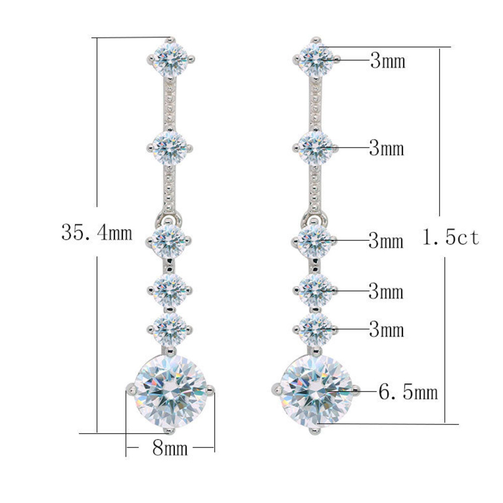 Anting-anting berbentuk tetesa - Moissanite Stud Earrings Round Cut 1Ct ulasan dan harga