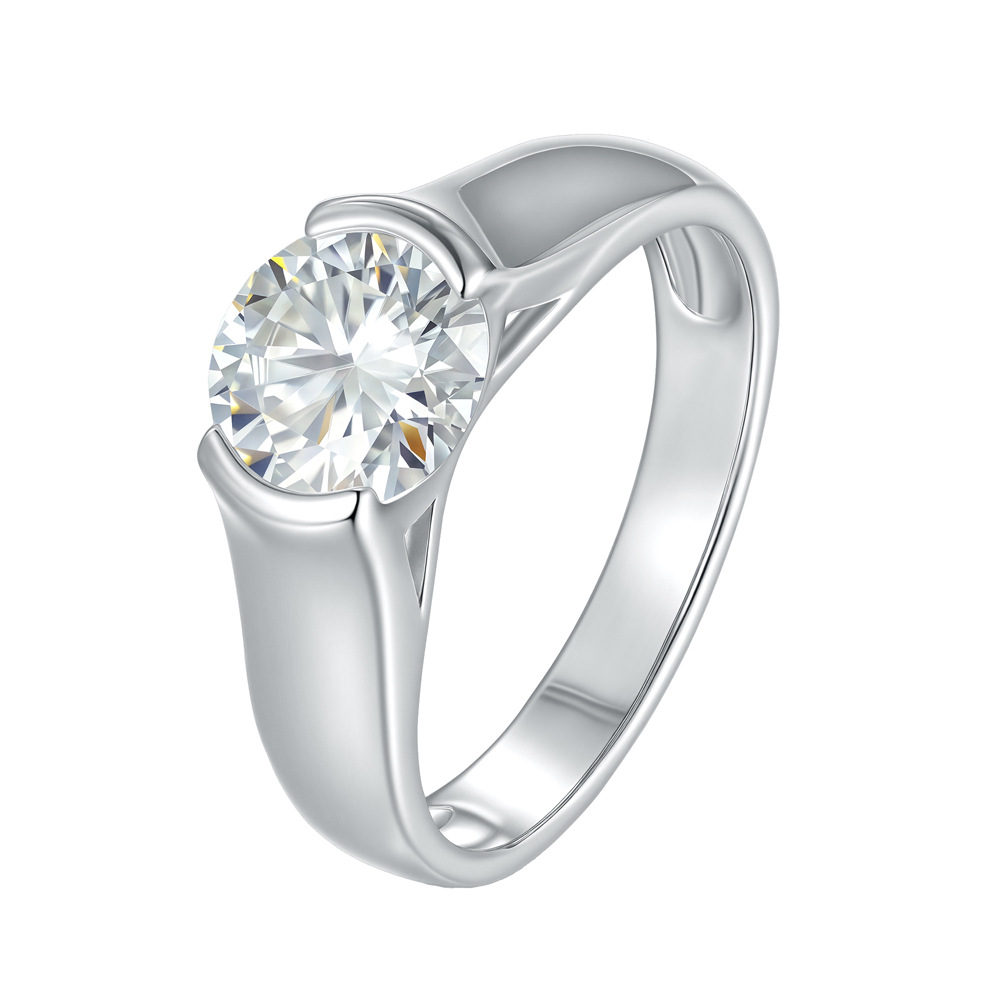Cincin Moissanite Bulat 2 Kara - Moissanite Engagement Ring 2 Carat D Vvs1 ulasan dan harga