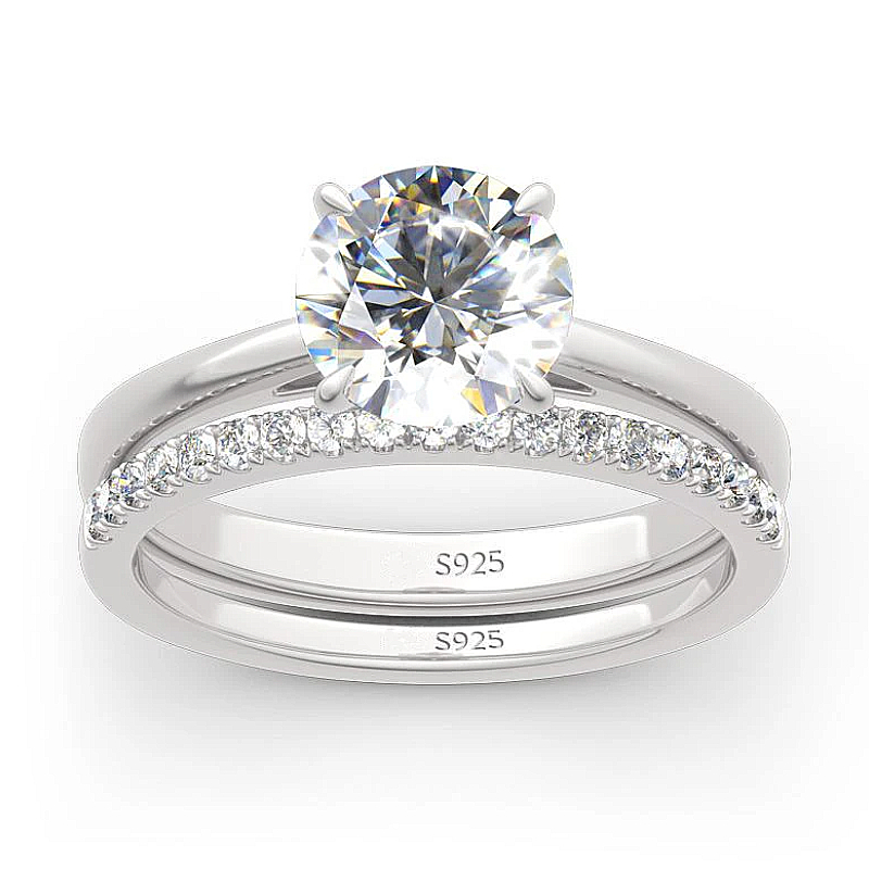 Anzew cincin pengantin wanita, - Moissanite Eternity Band Ring Stackable ulasan dan harga
