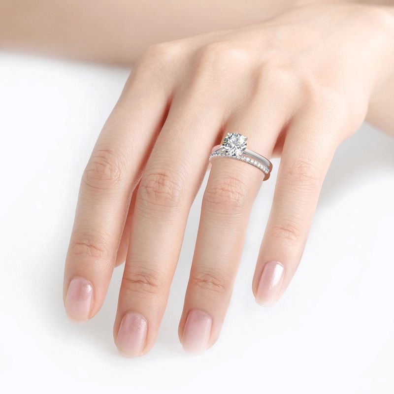Anzew cincin pengantin wanita, - Moissanite Eternity Band Ring Stackable ulasan dan harga