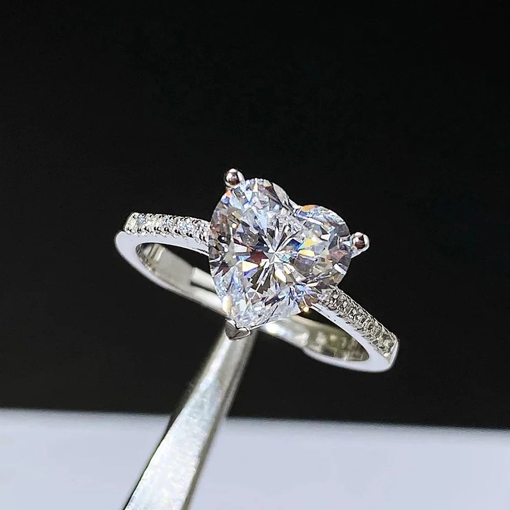Cincin pertunangan Moissanite  - Moissanite Engagement Ring 2 Carat D Vvs1 ulasan dan harga