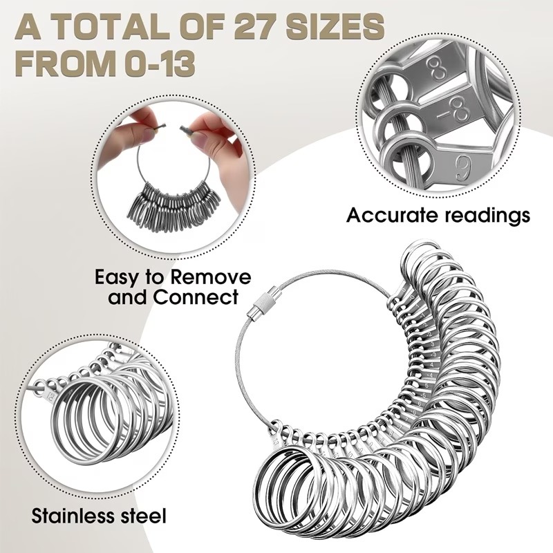 Alat Pengukur Ukuran Cincin, M - Ring Sizer Measuring Tool Mandrel Set ulasan dan harga