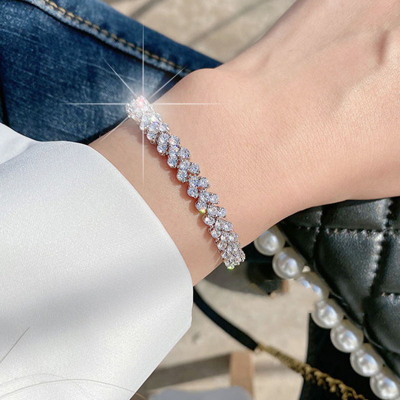 Gelang Tenis Moissanite Asli u - Moissanite Tennis Bracelet 925 Sterling ulasan dan harga