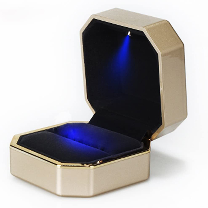 Kotak Perhiasan LED Mewah Berb - Velvet Ring Box Led Light Proposal ulasan dan harga