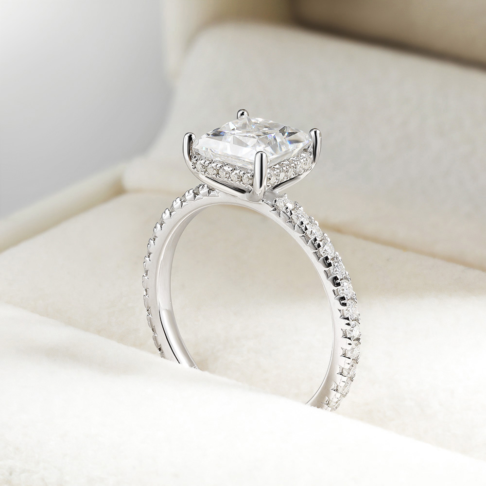 2 karat D VVS1 cincin potongan - Moissanite Engagement Ring 2 Carat D Vvs1 ulasan dan harga