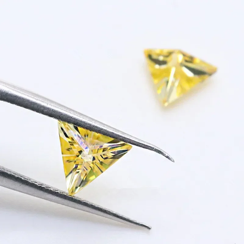 MOJY Potongan Segitiga Lemon K - Gra Certificate Loose Moissanite Stone ulasan dan harga