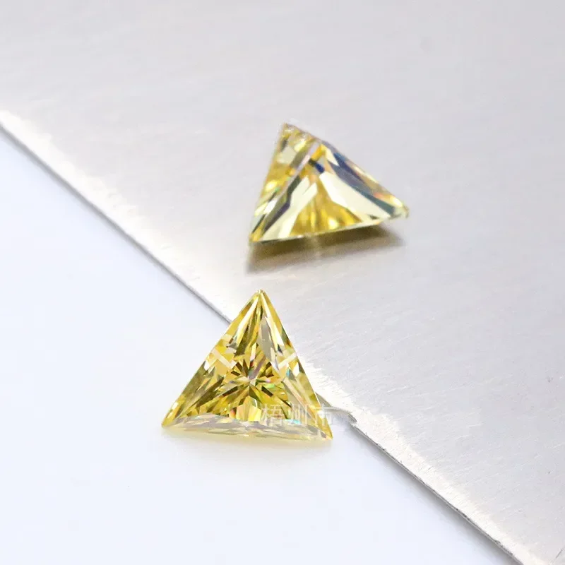 MOJY Potongan Segitiga Lemon K - Gra Certificate Loose Moissanite Stone ulasan dan harga