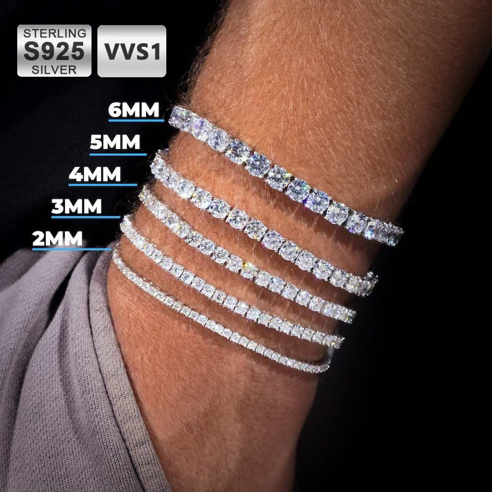 Gelang Tenis Moissanite ICEBLI - Moissanite Tennis Bracelet 925 Sterling ulasan dan harga