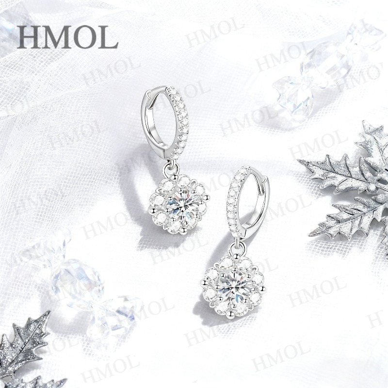 Anting Moissanite Potongan Bul - Moissanite Stud Earrings Round Cut 1Ct ulasan dan harga