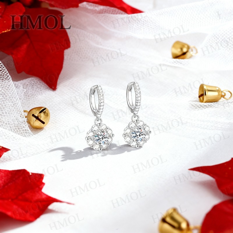 Anting Moissanite Potongan Bul - Moissanite Stud Earrings Round Cut 1Ct ulasan dan harga