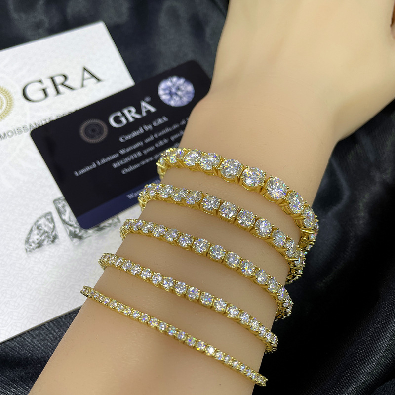 Rantai tenis moissanite buatan - Moissanite Tennis Bracelet 925 Sterling ulasan dan harga