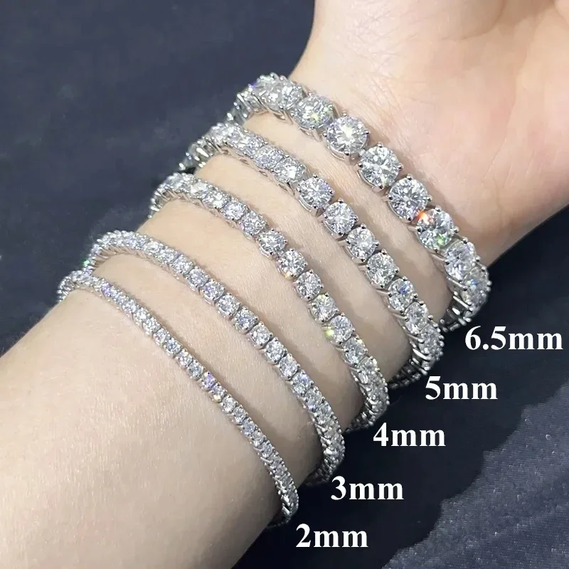 Rantai tenis moissanite buatan - Moissanite Tennis Bracelet 925 Sterling ulasan dan harga