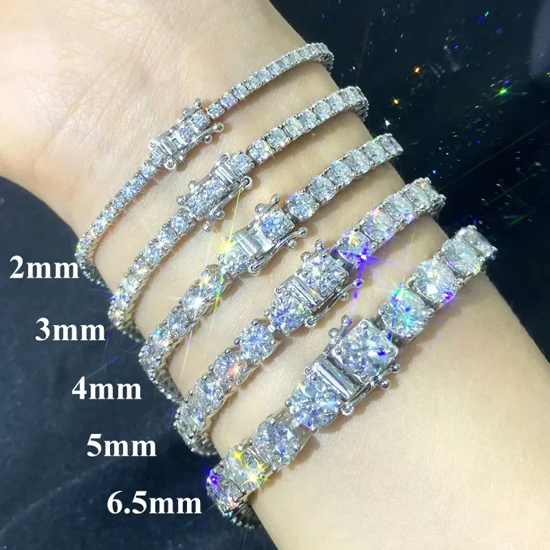Rantai tenis moissanite buatan - Moissanite Tennis Bracelet 925 Sterling ulasan dan harga